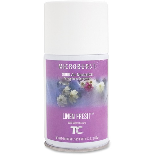 TC MICROBURST 9000 AIR FRESHENER REFILL, LINEN FRESH, 5.3 OZ AEROSOL, 4/CARTON