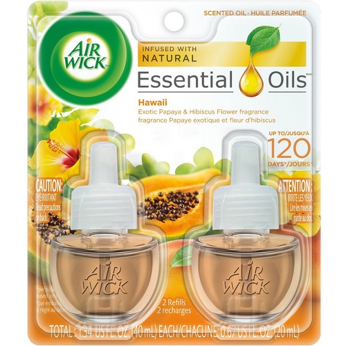 SCENTED OIL TWIN REFILL, HAWAI'I EXOTIC PAPAYA/HIBISCUS FLOWER, 0.67 OZ, 6/CARTON
