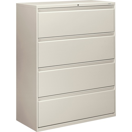 4-Drawer Lateral File, W/Lock, 42"x19-1/4"x53-1/4", Lt Gray