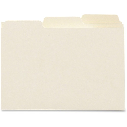 Self-Tab Card Guides, Blank, 1/3 Tab, Manila, 6 X 4, 100/box