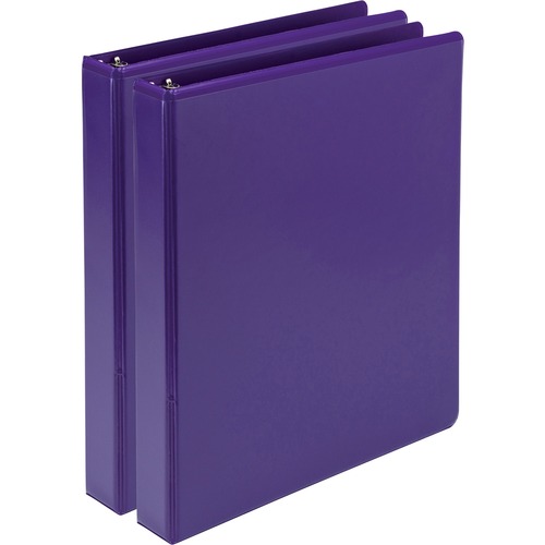 Fashion View Binder, Round Ring, 11 X 8 1/2, 1" Capacity, Purple, 2/pack