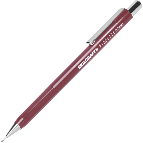 7520005901878, FIDELITY PUSH-ACTION MECHANICAL PENCIL, 0.5MM, BURGUNDY
