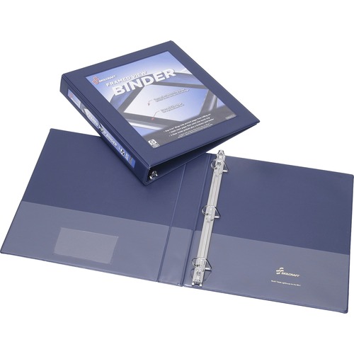 7510014621388, FRAMED SLANT-D RING VIEW BINDER, 1", NAVY BLUE