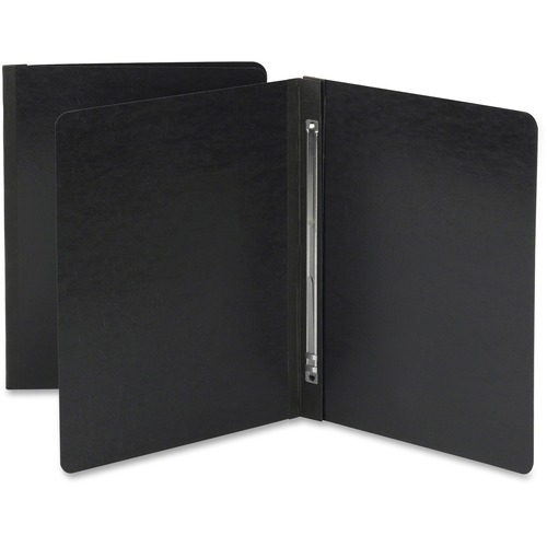 Side Opening Pressboard Report Cover, Prong Fastener, Letter, Black