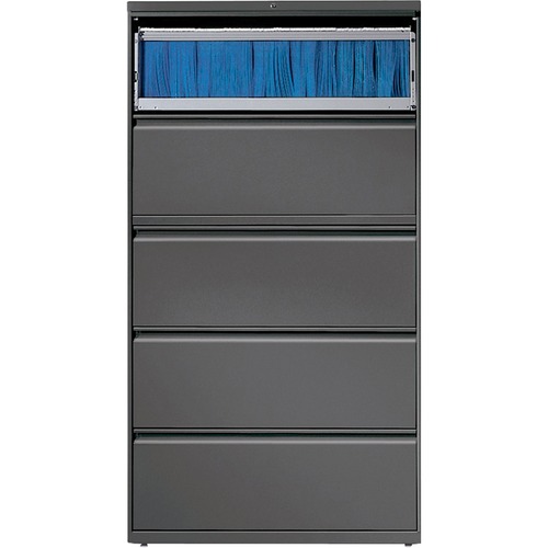 Lateral File,5-Drawer,36"x18-5/8"x67-11/16",Charcoal