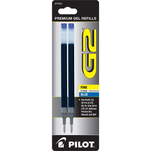 Refill For G2 Gel, Dr. Grip Gel/ltd, Execugel G6, Q7, Fine, Blue, 2/pack
