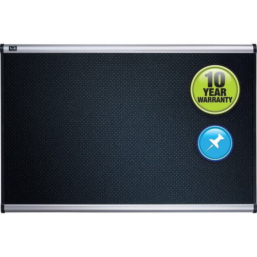 PRESTIGE EMBOSSED FOAM BULLETIN BOARD, 72 X 48, BLACK, ALUMINUM FRAME