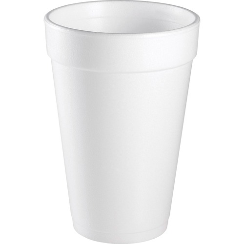 Foam Drink Cups, 16oz, White, 25/bag, 40 Bags/carton