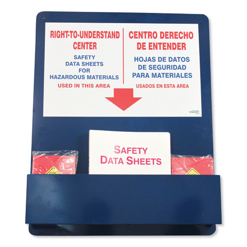 BILINGUAL "RIGHT-TO-UNDERSTAND" SDS CENTER, 25W X 5.2D X 30H, BLUE/WHITE/RED