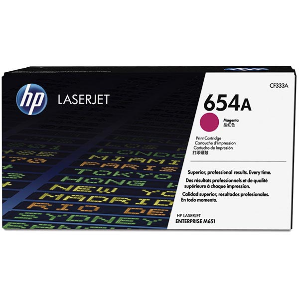 Hewlett-Packard  Toner Cartridge, HP654A, 15,000 Pg Yld, Magenta