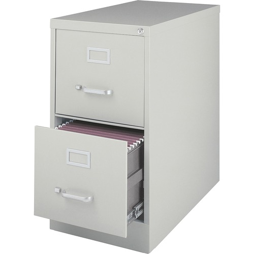 2-Drawer Vertical File,w/ Lock,15"x26-1/2"x28-3/8",Lt Gray