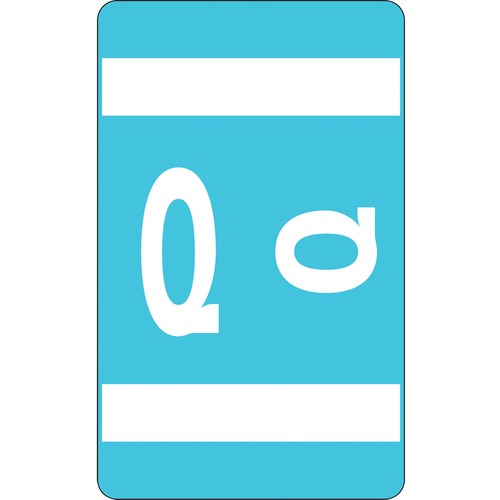 Alpha-Z Color-Coded Second Letter Labels, Letter Q, Light Blue, 100/pack