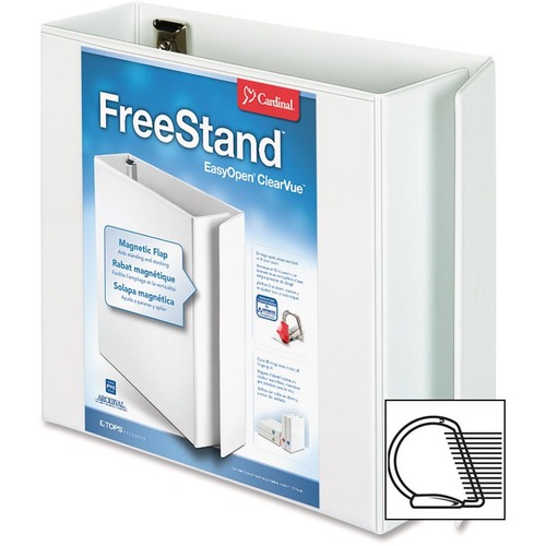 Slant D-Ring Binders, 11"x8-1/2", 4" Capacity, White