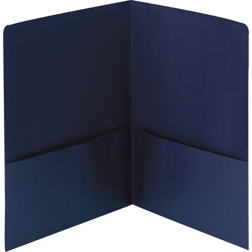 Lin 2-Pocket Folders, 9-3/4"x11-1/2", 25/BX, Dark Blue