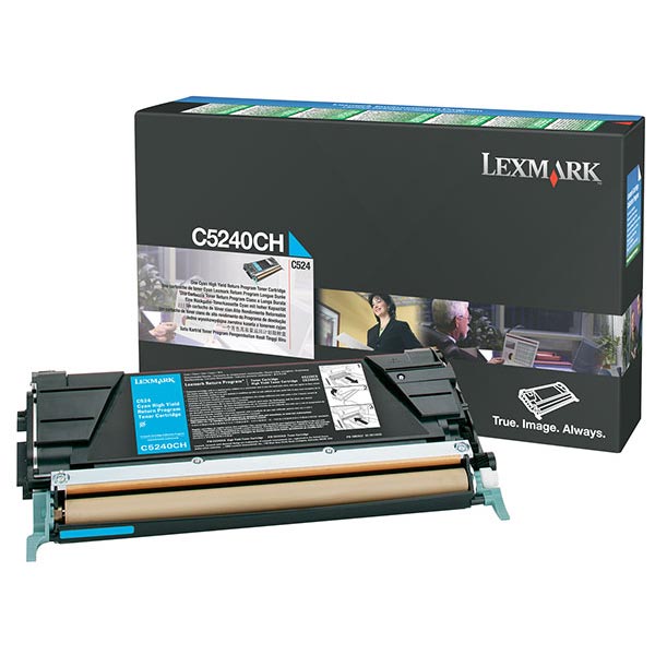 Lexmark C524 C532 C534 High Yield Cyan Return Program Toner Cartridge for US Government (5000 Yield) (TAA Compliant Version of C5240CH)