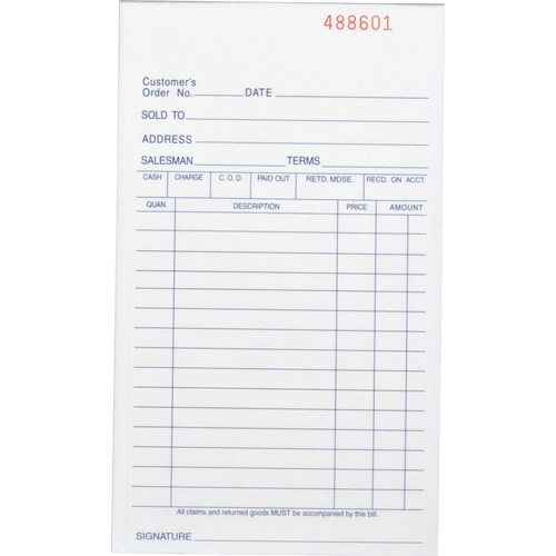 Carbonless Book,All-Purpose,3-Part,4-1/8"x7",50/BK,WE