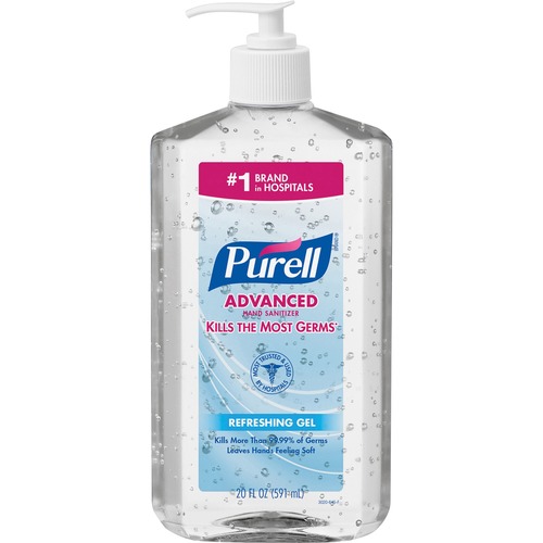 ADVANCED HAND SANITIZER REFRESHING GEL, CLEAN SCENT, 20 OZ PUMP BOTTLE, 12/CARTON
