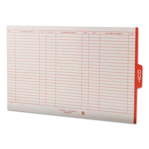 Out Guides, 1/5 Tab, Manila, Legal, Red, 100/box
