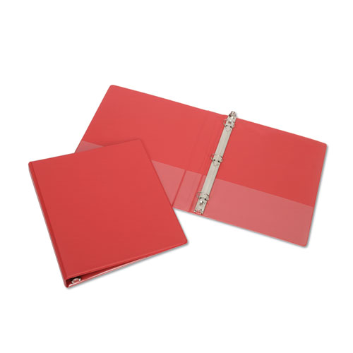 7510004098647, ROUND RING BINDER, NO OVERLAY, 11 X 8 1/2, 1" CAP., RED