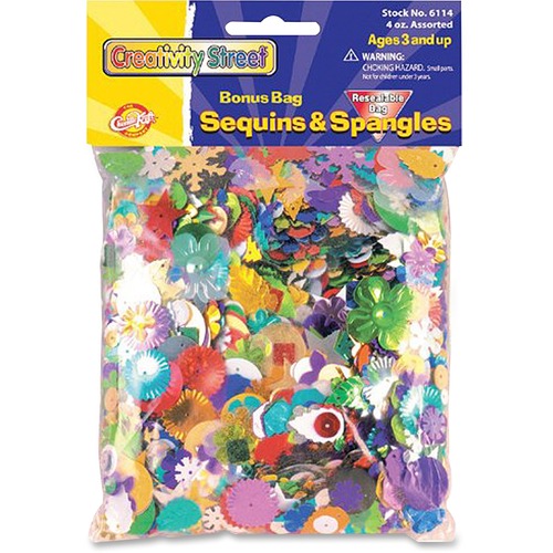 Sequins & Spangles, Assorted Metallic Colors, 4 Oz/pack