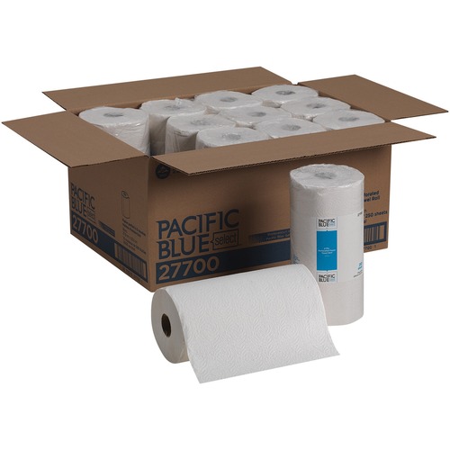 PACIFIC BLUE SELECT PERFORATED PAPER TOWEL, 8 4/5X11, WHITE, 250/ROLL, 12 RL/CT