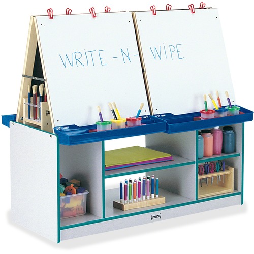 Jonti-Craft, Inc.  Art Center, 4 Station, 45"x49-1/2"x20", Teal