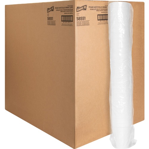 Genuine Joe  Foam Cups, 10 oz., 1000/CT, White