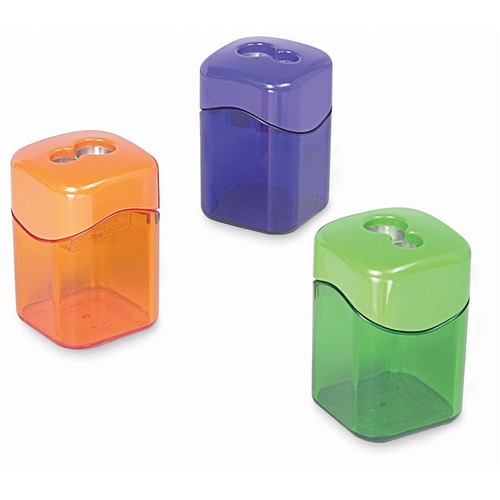 Pencil Sharpener, 2-hole, Receptacle, 2-1/8", AST