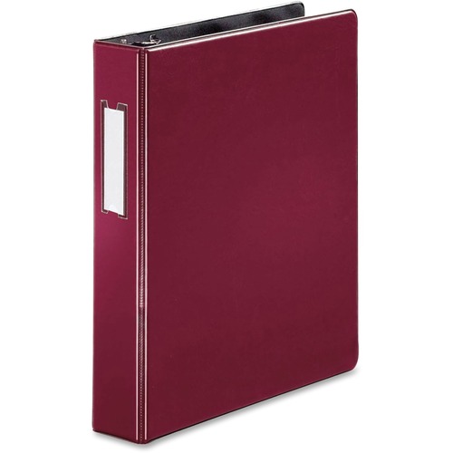 Binder w/Label Holder, Slanted D-Ring, 1-1/2" Cap, Burgundy