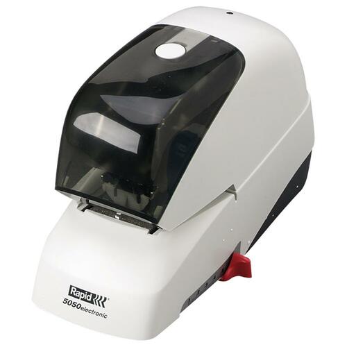 5050e Heavy-Duty Flat Clinch Electric Stapler, 50-Sheet Capacity, White