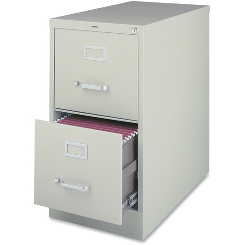 Vertical File,2-Drawer,Legal,18"x26-1/2"x28-3/8",Lt Gray