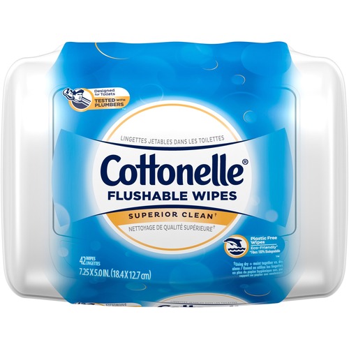 Fresh Care Flushable Cleansing Cloths, White, 3.75 X 5.5, 42/pack