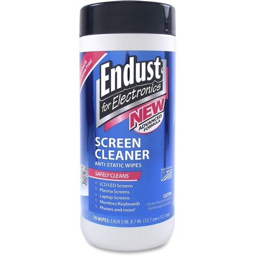 Antistatic Cleaning Wipes, Premoistened, 70/canister