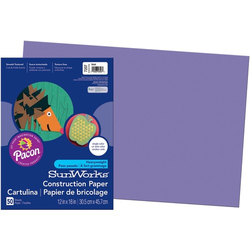 Construction Paper, 58 Lbs., 12 X 18, Violet, 50 Sheets/pack
