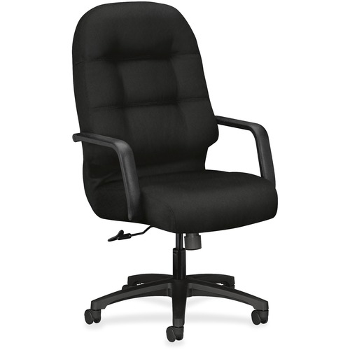 PILLOW-SOFT 2090 SERIES NANO-TEX EXECUTIVE HIGH-BACK CHAIR, BLACK