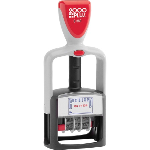 Two-Color Word Dater, 1 3/4 X 1, "received", Self-Inking, Blue/red
