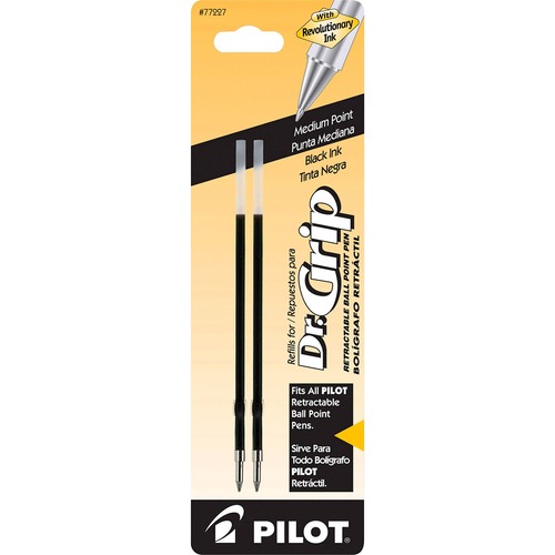 Refill, Better/easytouch/dr Grip Retract Ballpoint, Med, Black, 2/pack