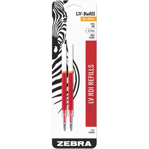 Jf Refill For Jimnie Gel Rt/sarasa/z-Grip Gel Roller Ball, Med, Red, 2/pack