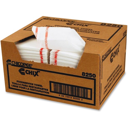 TOWEL,FOODSVC,13X24,RED/WH