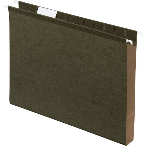 Reinforced 1" Extra Capacity Hanging Folders, Letter, Standard Green, 25/box