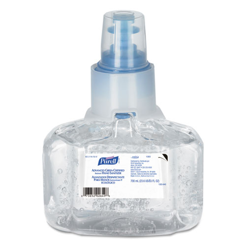 ADVANCED HAND SANITIZER GREEN CERTIFIED GEL REFILL, 700 ML, FRAGRANCE FREE