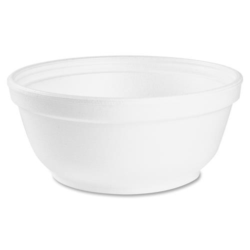 Foam Bowls, 8 Ounces, White, Round, 50/pack