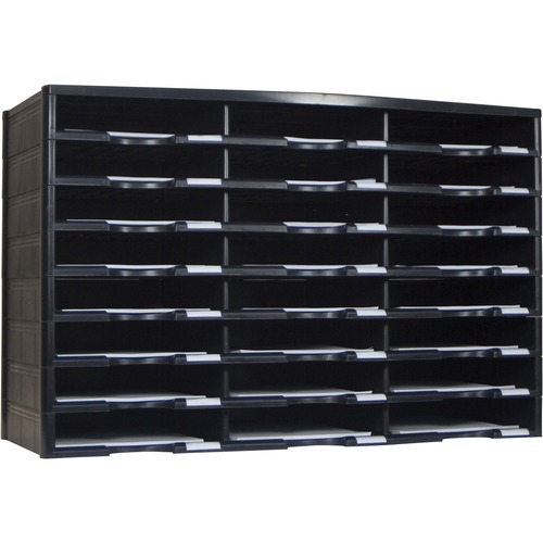 Literature Sorter, 24 Comp, 14-1/10"Wx31-2/5"Lx20-1/2"H, BK
