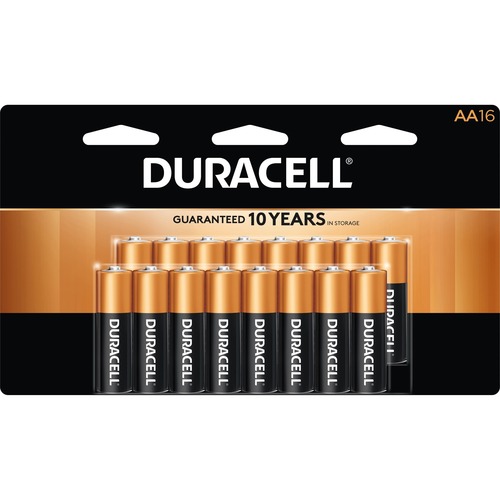 Coppertop Alkaline Batteries, AA, 16/PK, BK/GD
