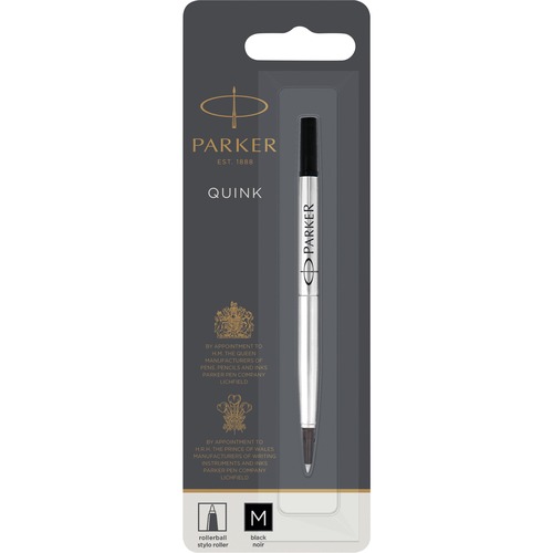 Refill For Roller Ball Pens, Medium, Black Ink