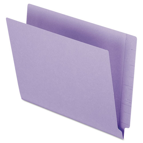 Reinforced End Tab Folders, Two Ply Tab, Letter, Purple, 100/box