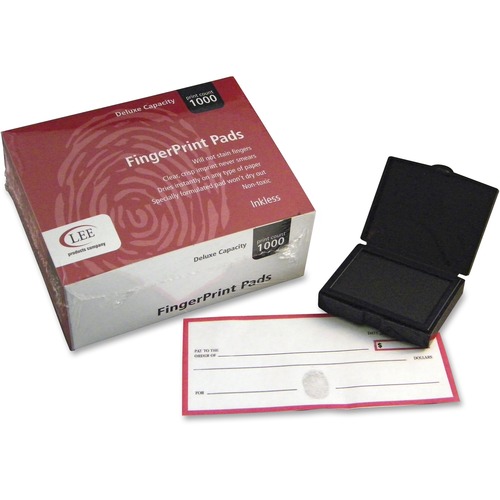 Inkless Fingerprint Pad, 2 1/4 X 1 3/4, Black, Dozen