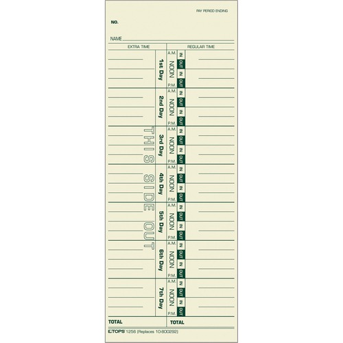Acroprint/cincinnati/lathem/simplex/stromberg Time Card 3 1/2 X 9, 500/box