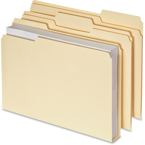 Double Stuff File Folders, 1/3 Cut, Letter, Manila, 50/pack