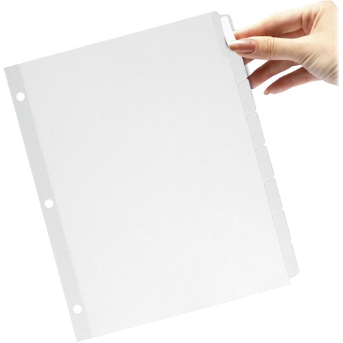 Custom Label Dividers, Self-Stick Tab Labels, 8-Tab, Letter, White, 5 Sets